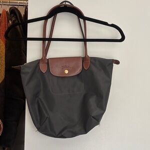 Dark Grey Longchamp Le Pliage small bag